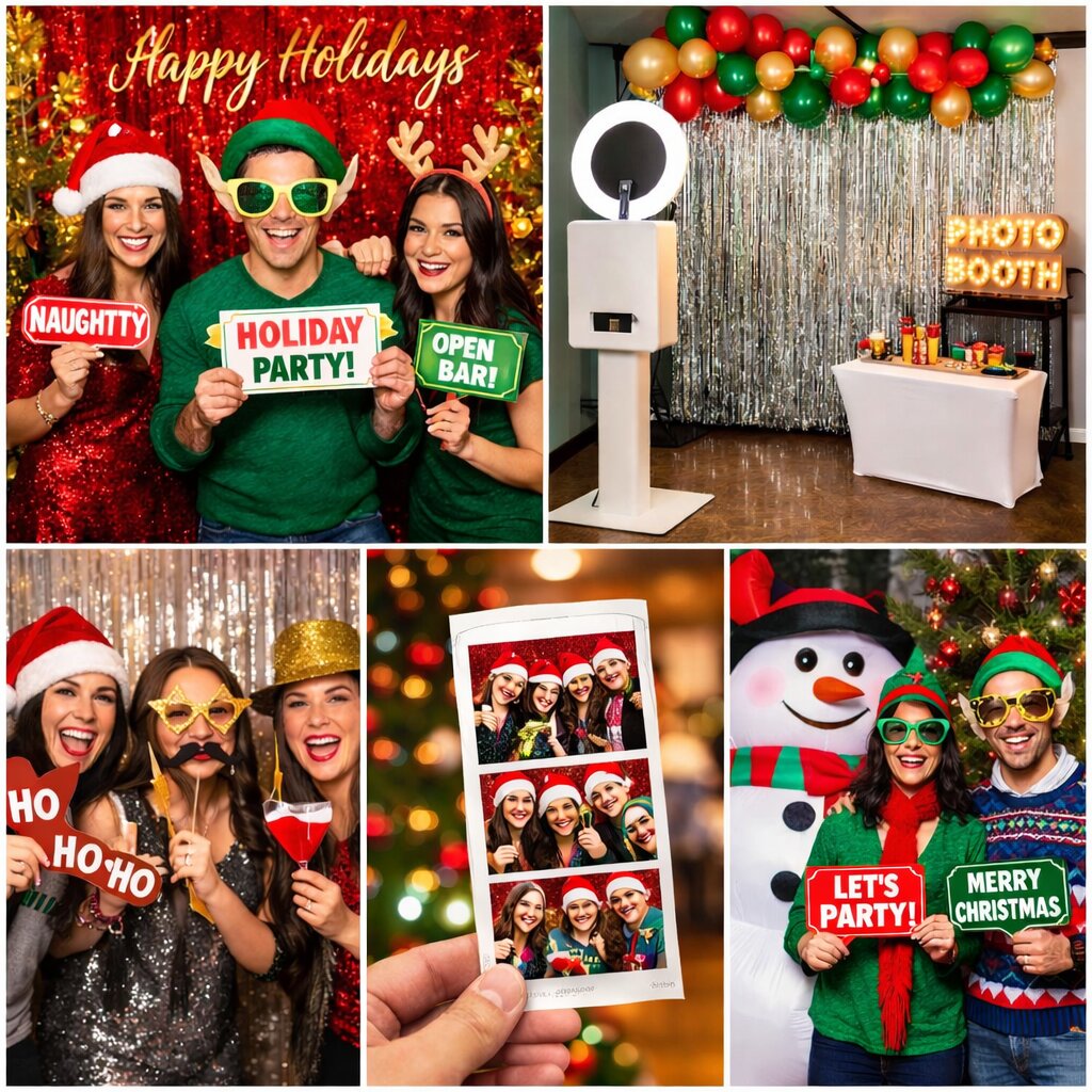Holiday party photo booth rental with guests wearing festive props and posing in front of a red sequin backdrop touch screen christmas photobooth christmas self service photo booth photo booth video holiday celebration photo booth rental photobooth pricing photo booths photobooth photobooths photo booth rental photo booth photo booth black and white boomerang christmas gif video photo booth rental photo booths photo booth photo booth green screen photobooth snow globe holiday celebration photo booth rental gif photo booth pricing photo booth rental photo booth photo booth photo booths