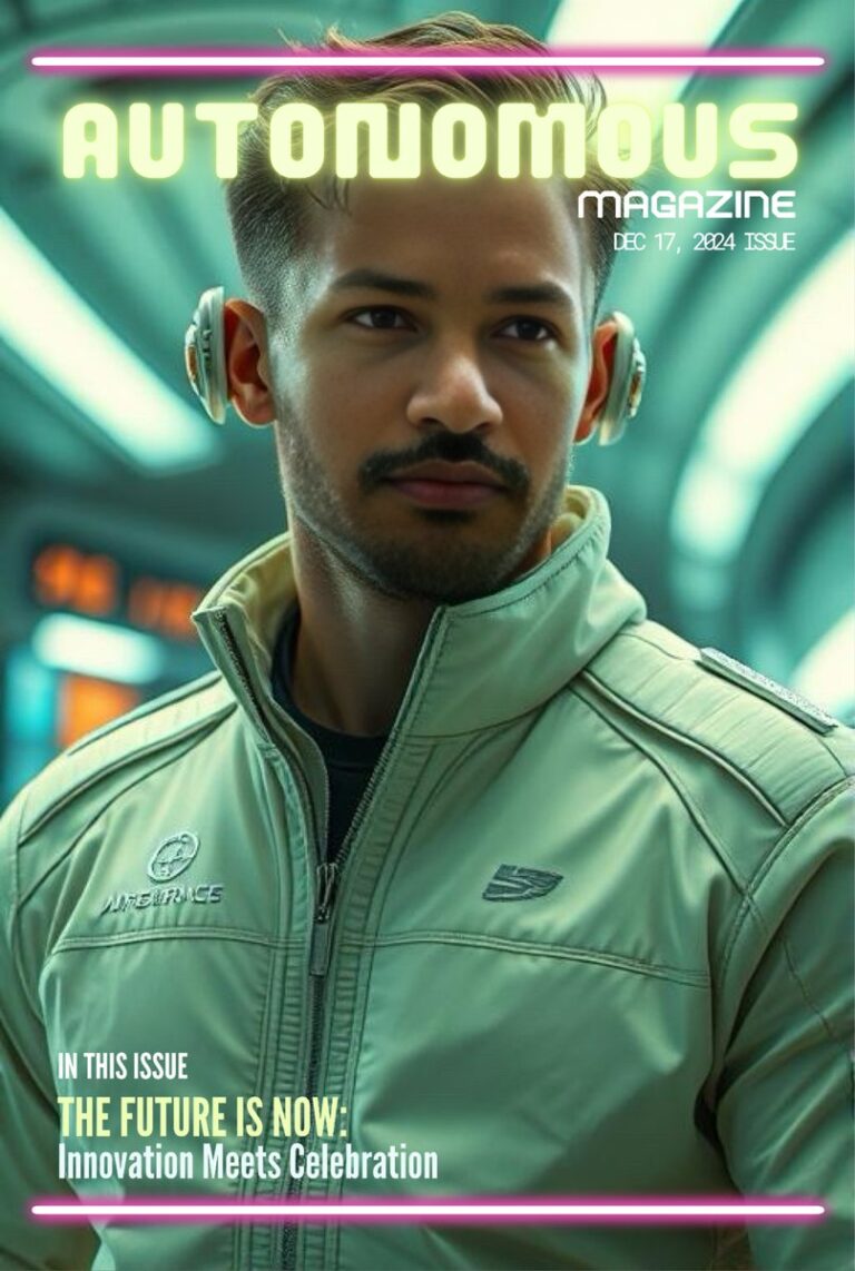 Cinematic AI portrait poster with a futuristic green setting.